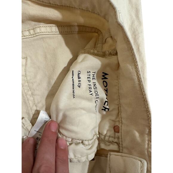 Mother Jeans The Insider Crop Step Fray Sz 25 Tan Cream Jeans - Picture 5 of 6
